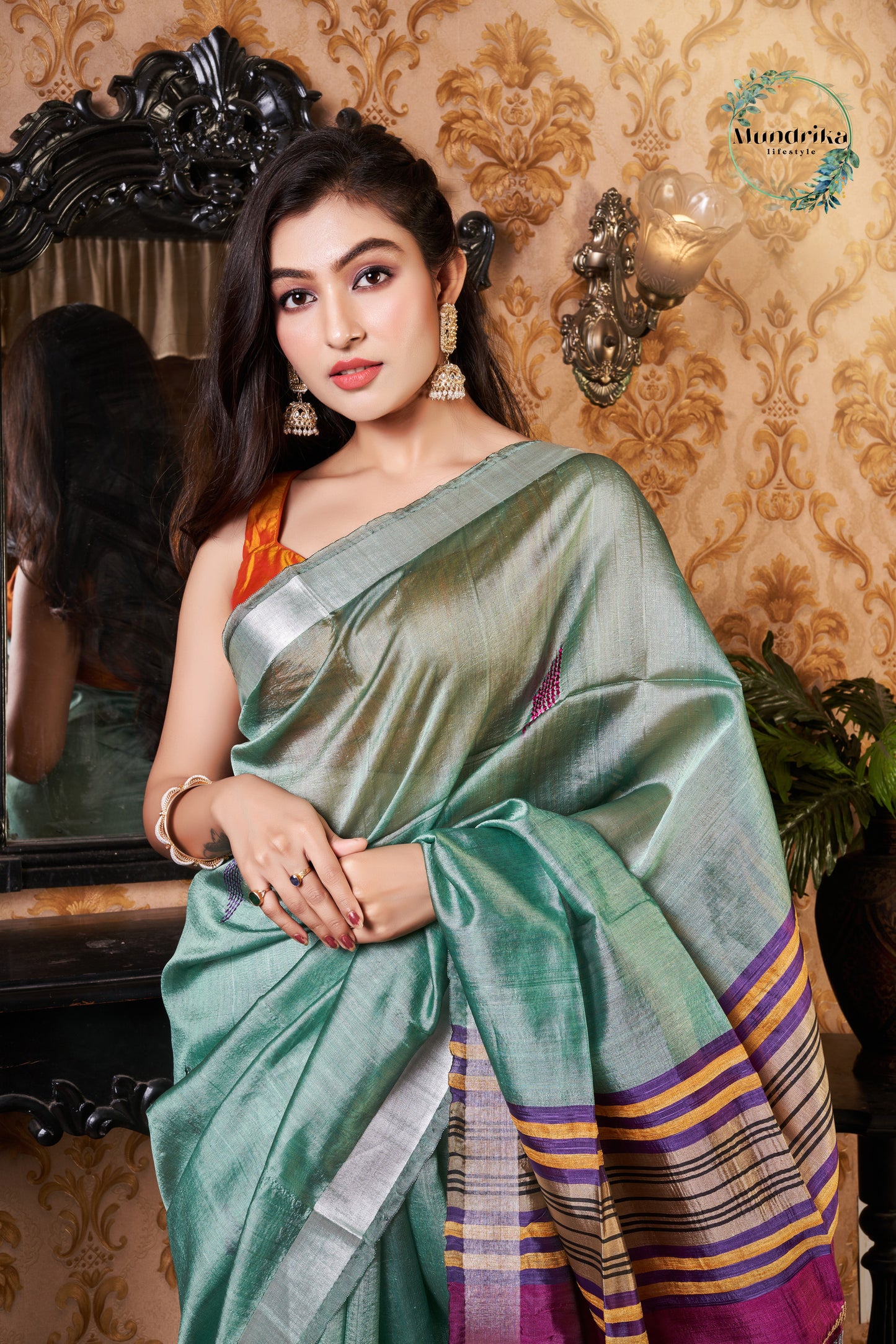 Handwoven Raw Dupion Weaving Saree